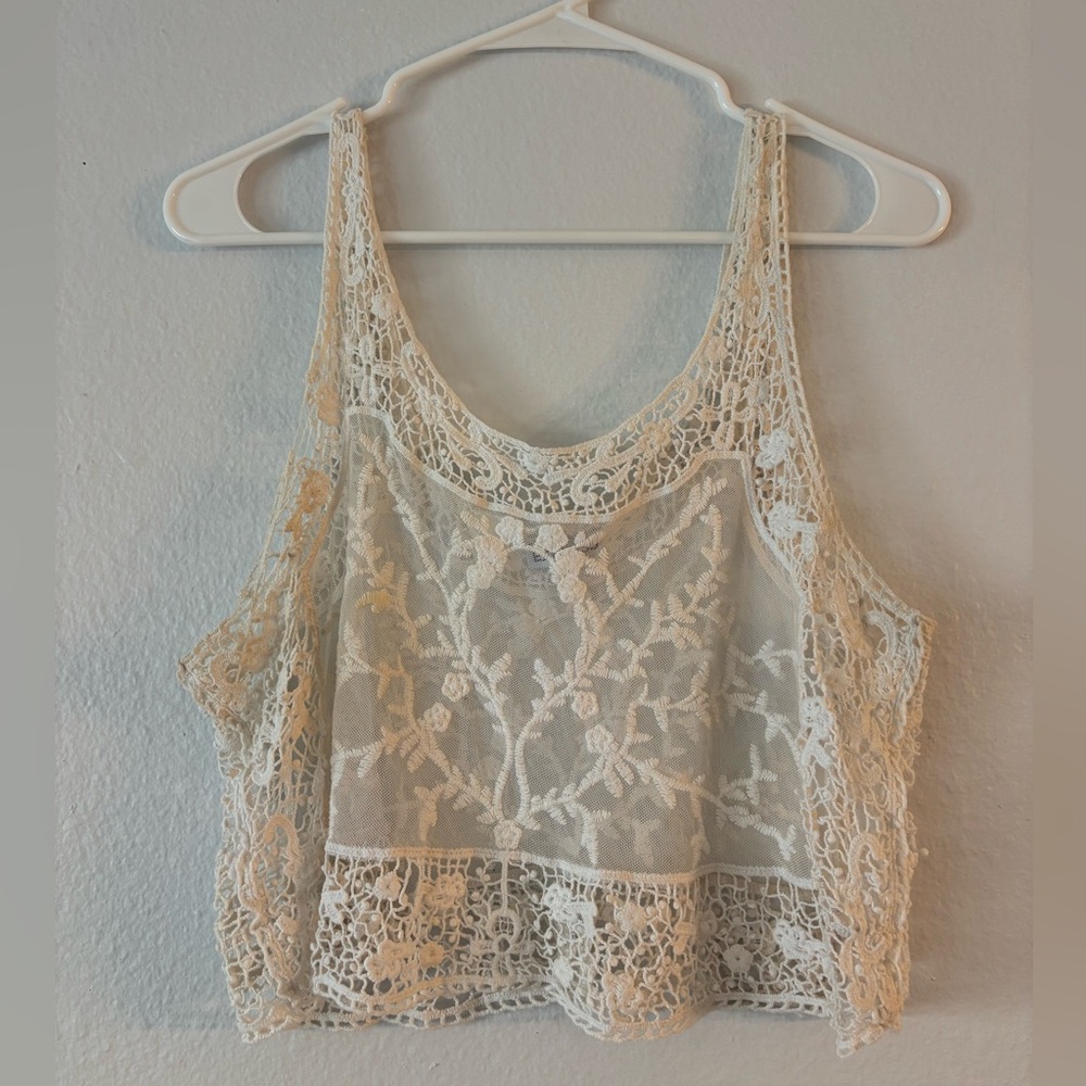Express Ivory Lace Blouse